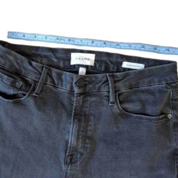 Frame black le crop mini boot cut raw edge jeans size 31 - Picture 10 of 12
